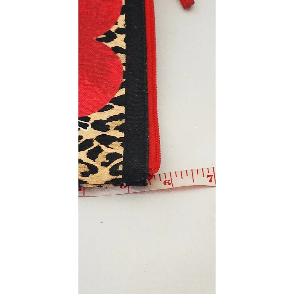 Brighton Red Leopard Print Cosmetic Bag Heart 2020 Love Top Zip Pouch